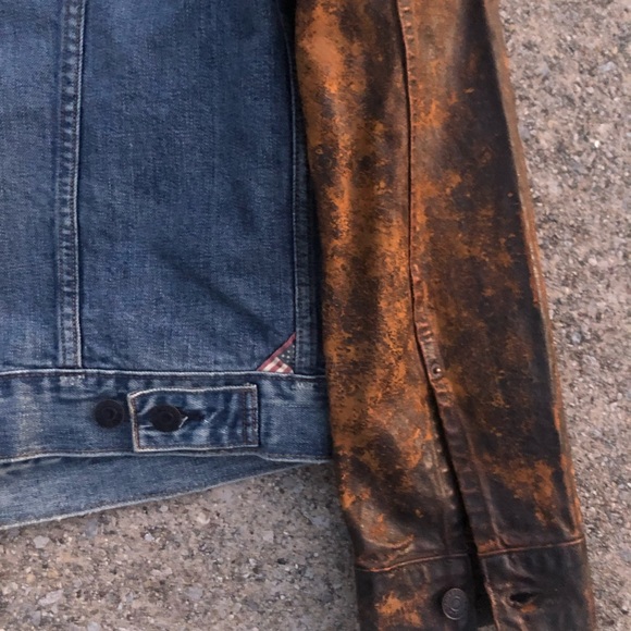 RL DENIM & SUPPLY Waxed Sleeve Denim Jacket (SZ L) - Picture 7 of 8